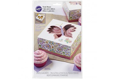 Wilton Treat Boxes (3 x 6.25 x 6.25 inch / 7.6 x 15.8 x 15.8cm pack of 3) 
